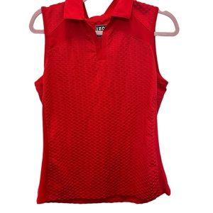 Izod V Neck Red Size M Sleeveless Golf Top